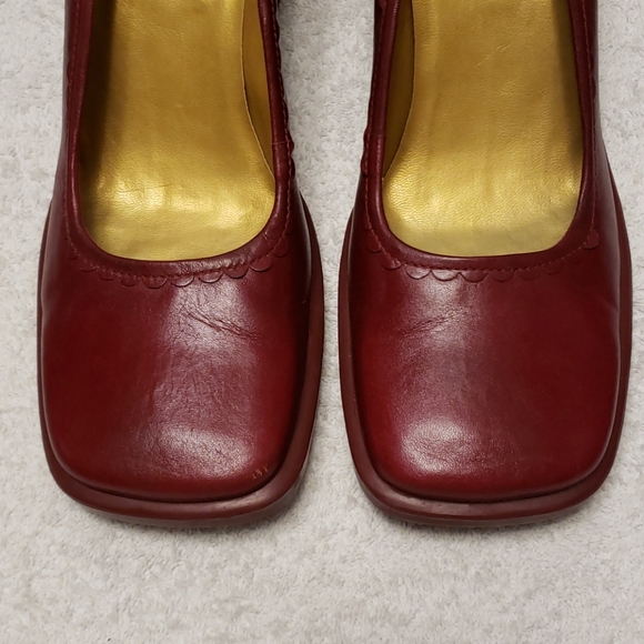 Massimo Red Leather square toe, block heels, 8.5 - Picture 2 of 14